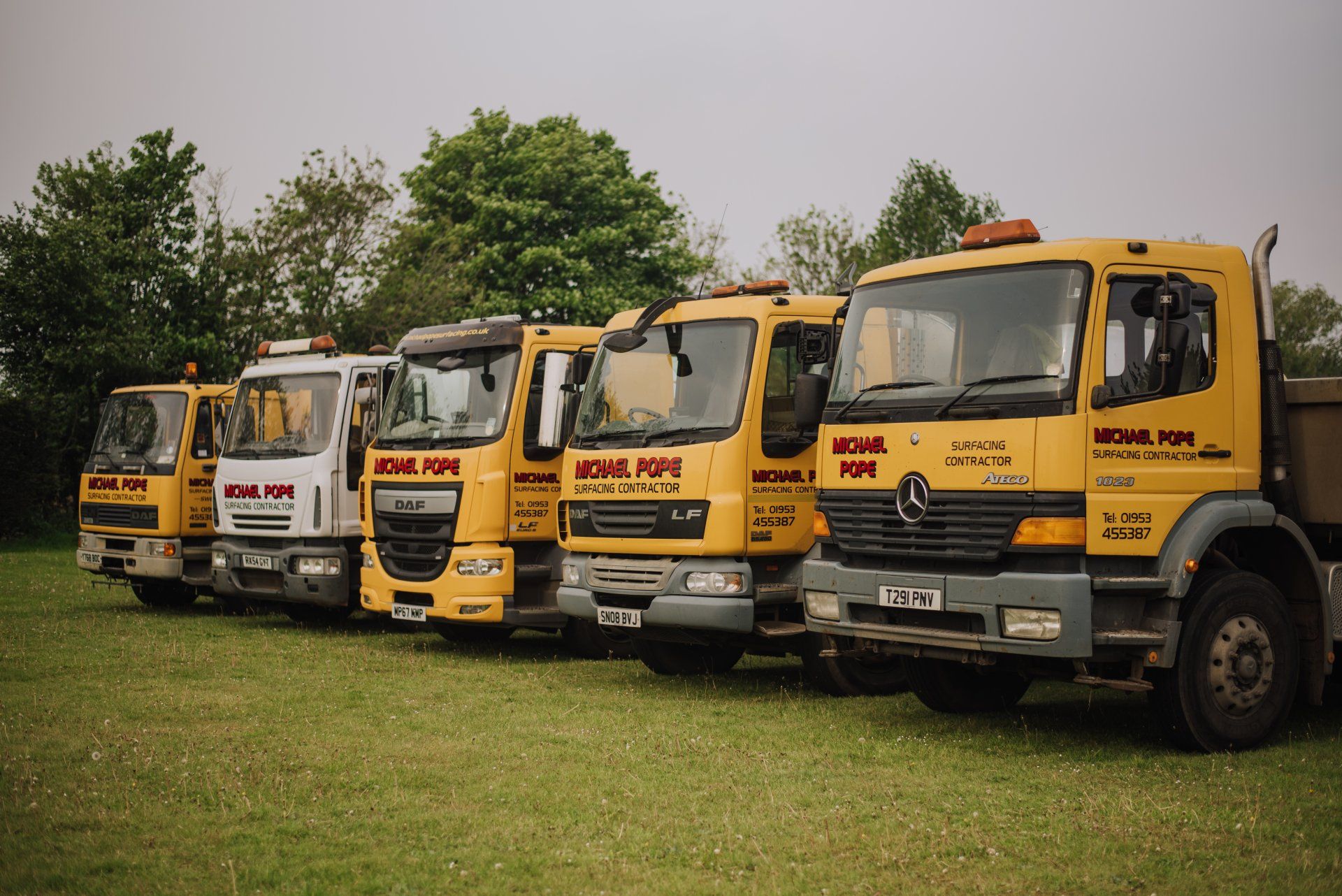 Row of trucks