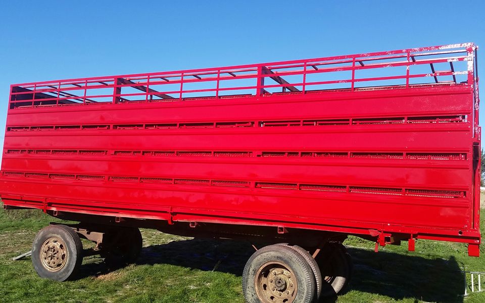 Newly painted trolley out under the sun