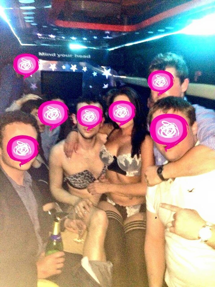 Sexy girls onboard limousine