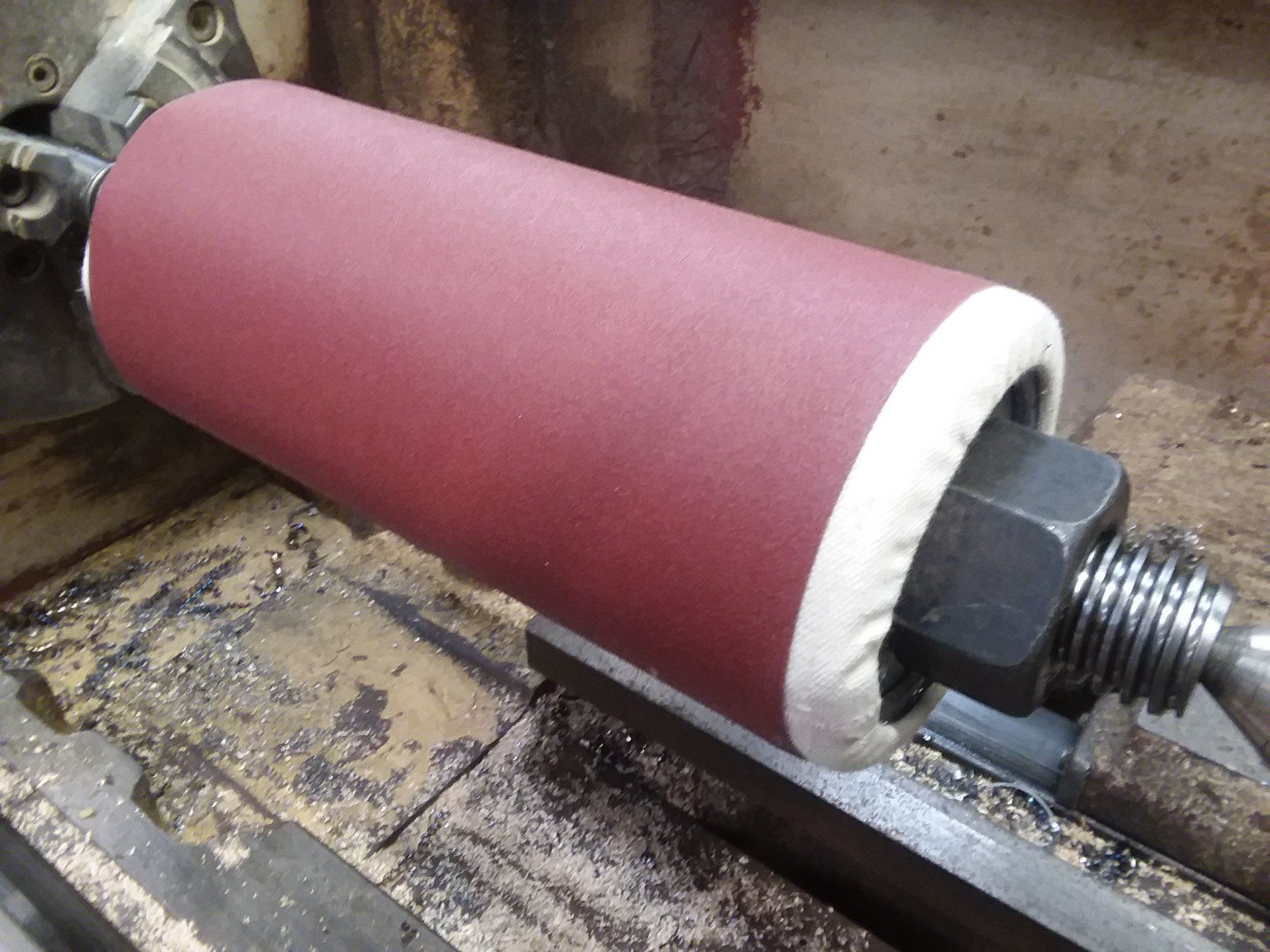 Sand-Rite lathe adapter shaft for drum sanders and or flap head sanders.