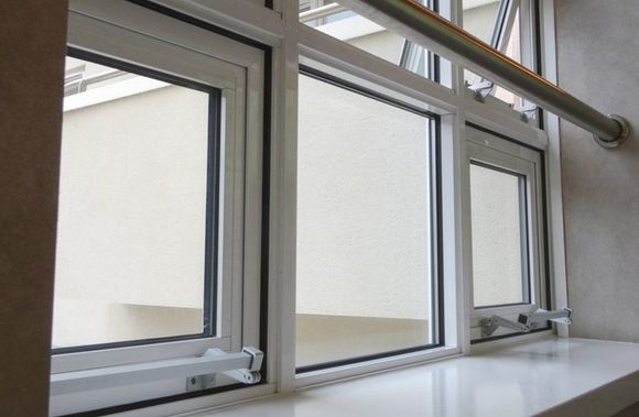 Photo showing a white UPVC double glazed window.