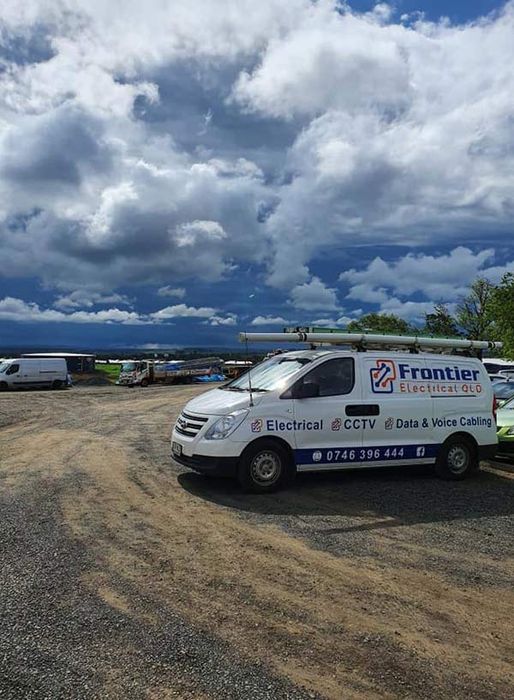 Frontier Service Vehicle, Blue Sky Background — Electrician in Newtown, QLD Frontier Service Vehicle, Blue Sky Background — Electrician in Newtown, QLD