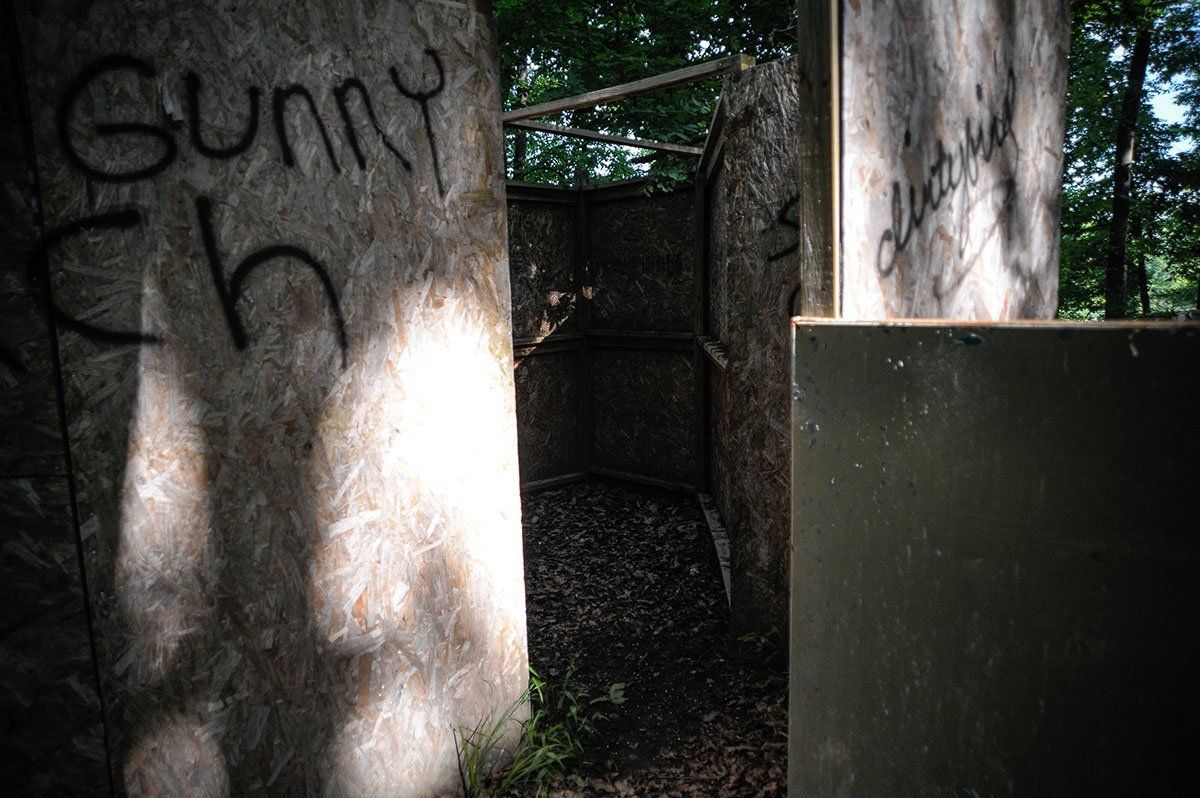 A concrete wall with the word bunny written on it.