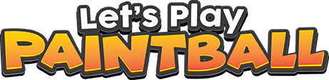A logo for let 's play paintball on a white background.