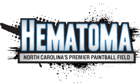 The logo for hematoma north carolina 's premier paintball field