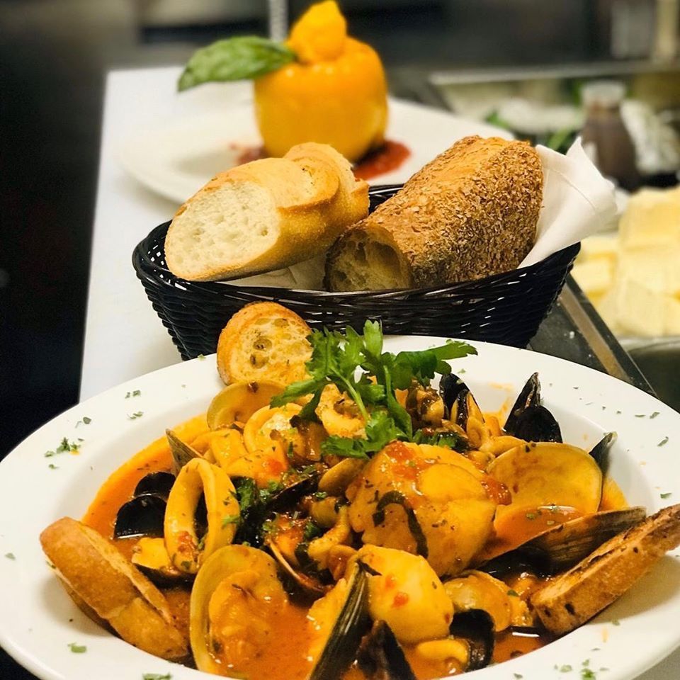 Food on white dish