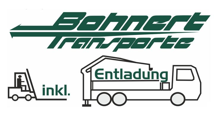 Ein grün-weißes Logo für ein Unternehmen namens Bohnert Transporte