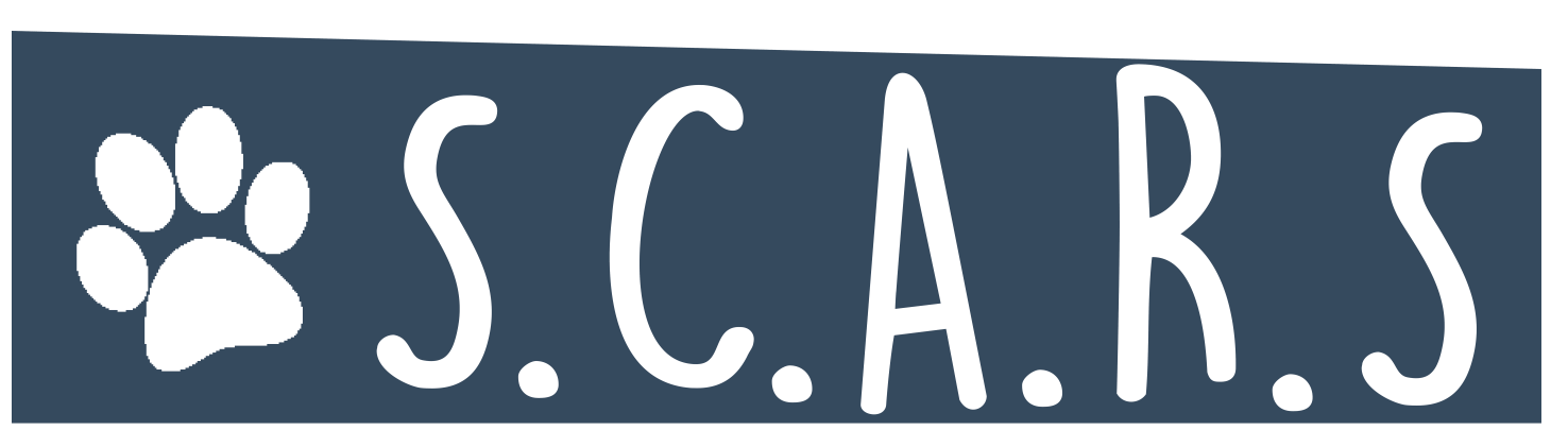 Logo with white paw print and the text 