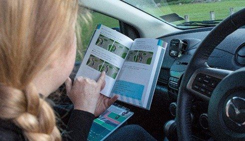 Professional driver giving training lessons to the learning driver