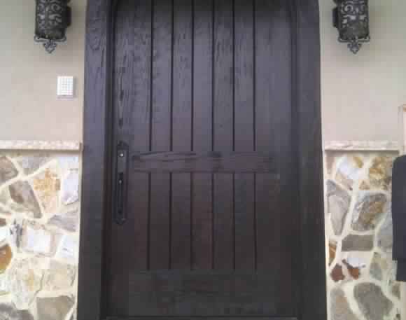 dark wood panel door