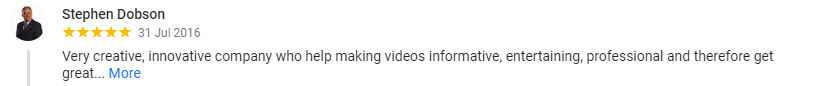 Very creative, innovative company who help making videos informative, entertaining, professional and therefore get great results. These guys are extremely talented and understand exactly how getting the correct content will maximise on line results.
Highly recommended