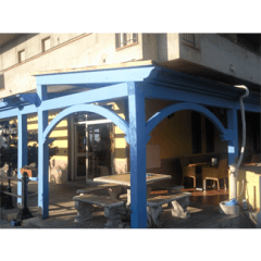 veranda legno lamellare azzurro