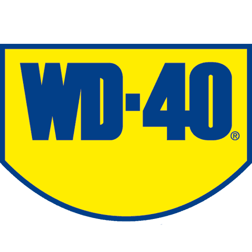 Logo WD-40 su uno scudo giallo e blu.