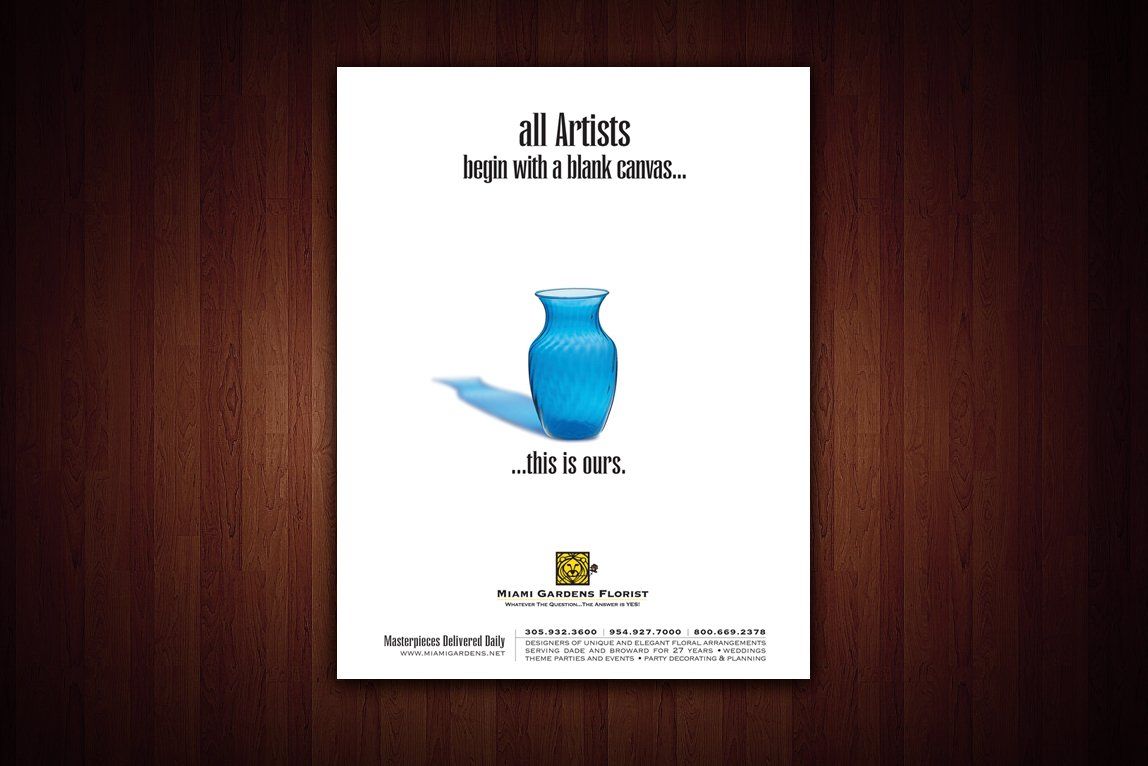 Miami Gardens Florist print ad
