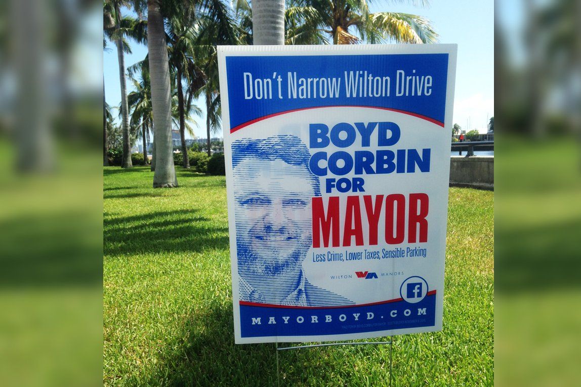 Boyd Corbin for Mayor lawn signage