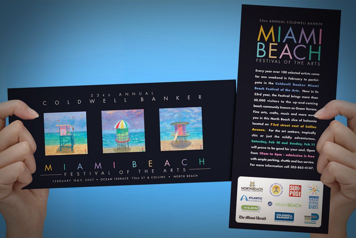Miami Beach Festival of the Arts rack card collateral