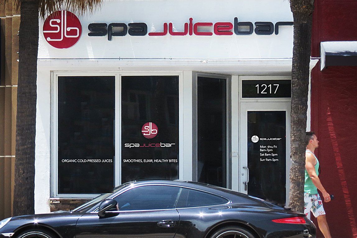 Spa Juice Bar storefront design
