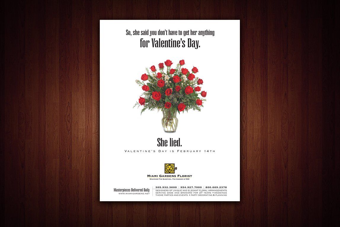 Miami Gardens Florist print ad