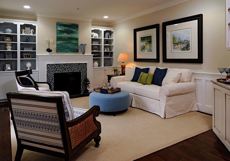 Living room with fireplace | Chantham Executive | Covell Communities | Chester, Maryland 21619