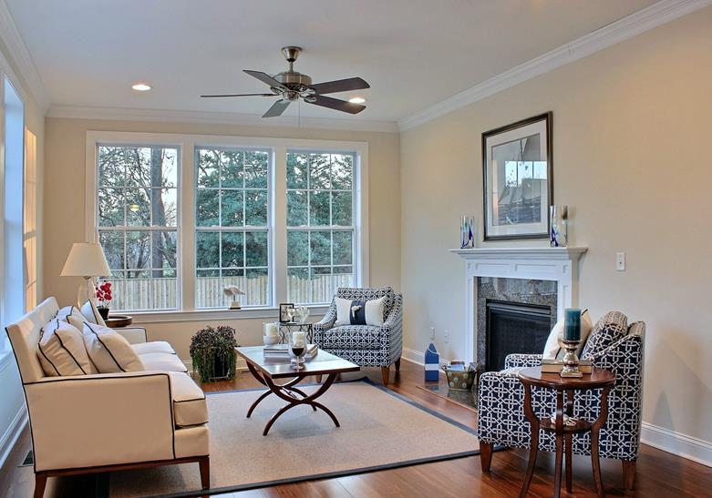Living room with fireplace | Chantham Executive | Covell Communities | Chester, Maryland 21619