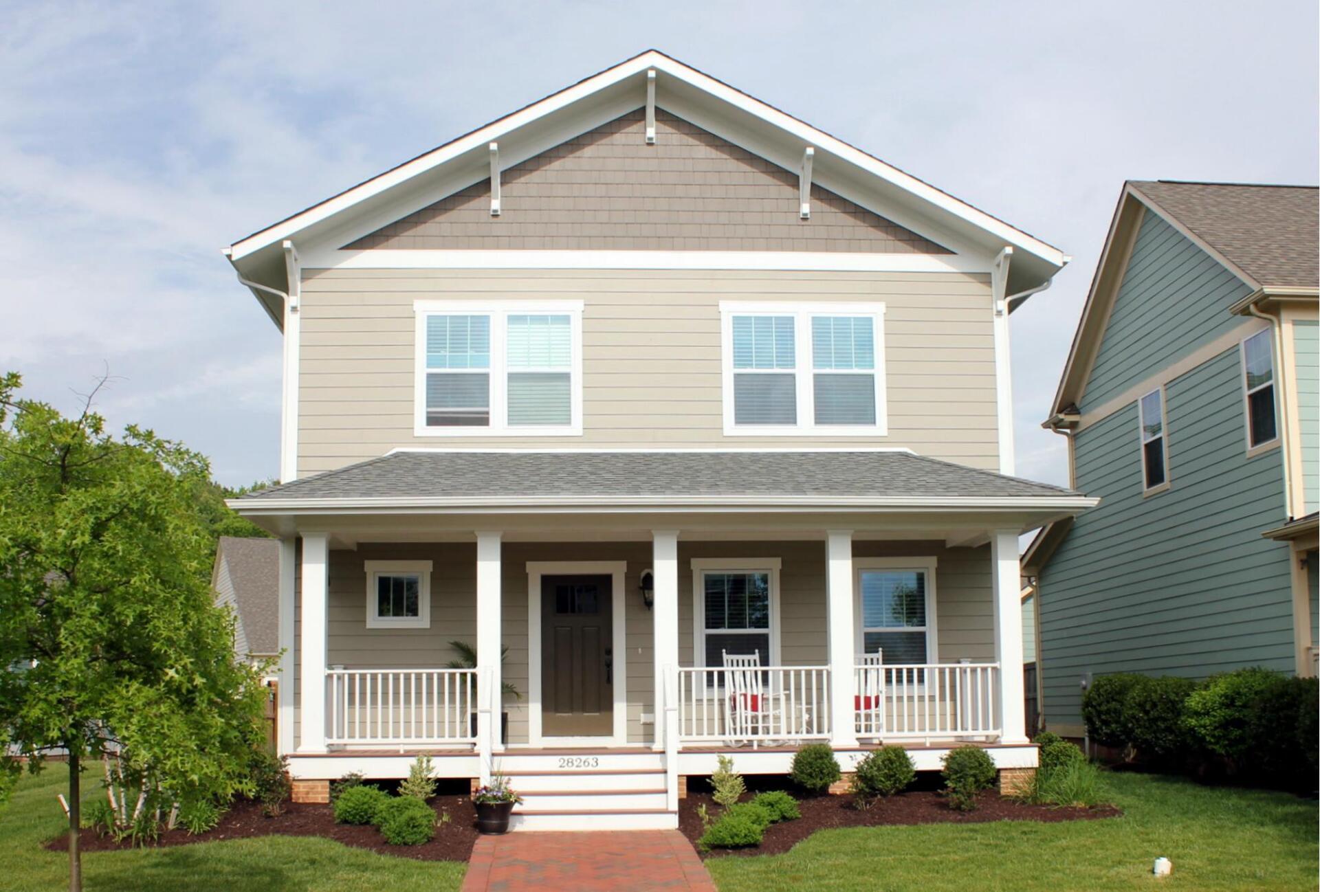 Tan two story home exterior | Galveston Legacy | Covell Communities | Chester, Maryland 21619