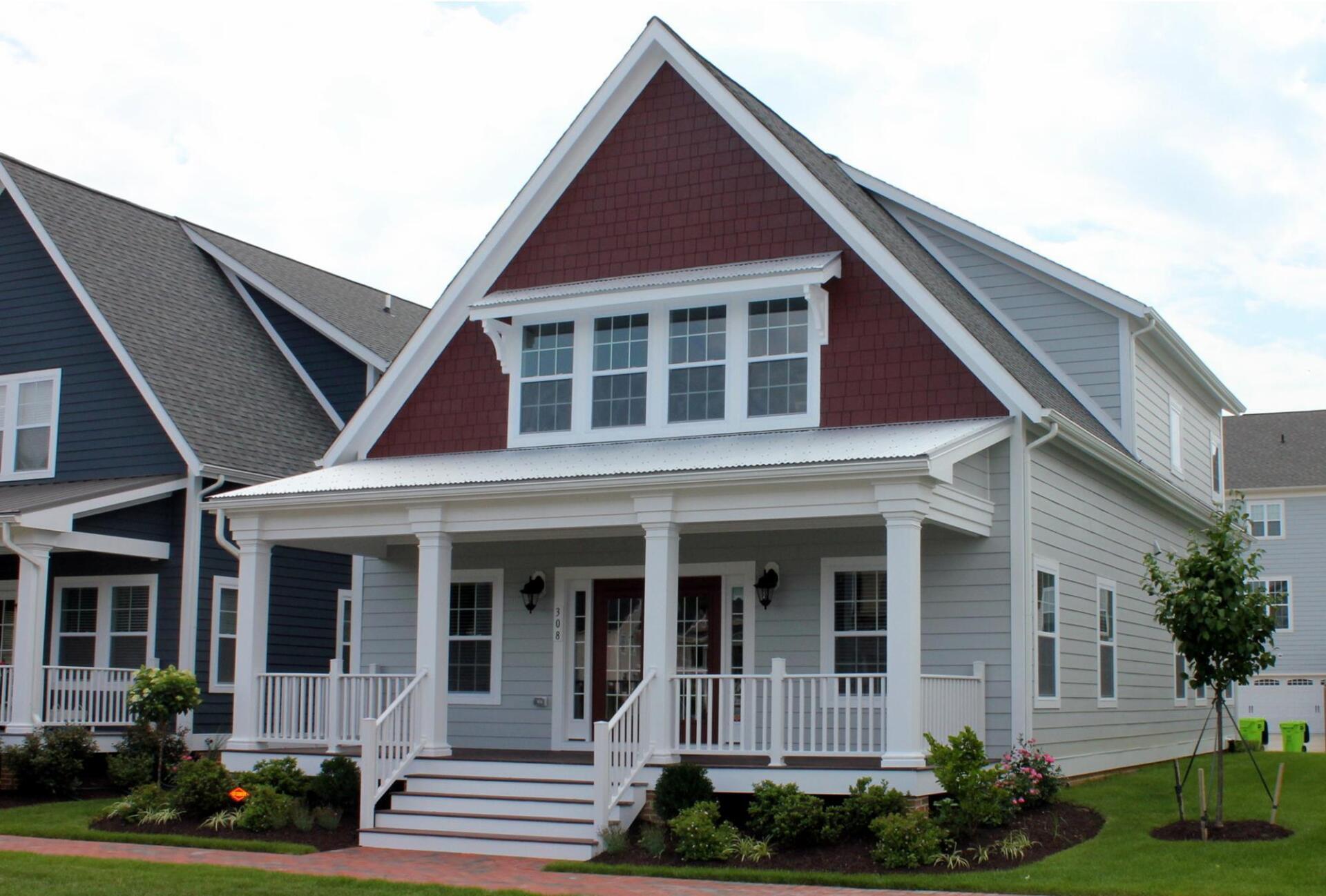 Grey home with porch exterior | Sawgrass Classic | Covell Communities | Chester, Maryland 21619