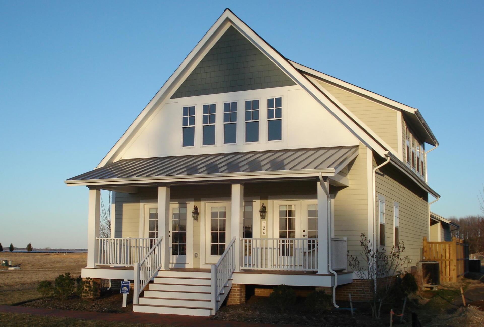 Tan home with porch exterior | Sawgrass Classic | Covell Communities | Chester, Maryland 21619