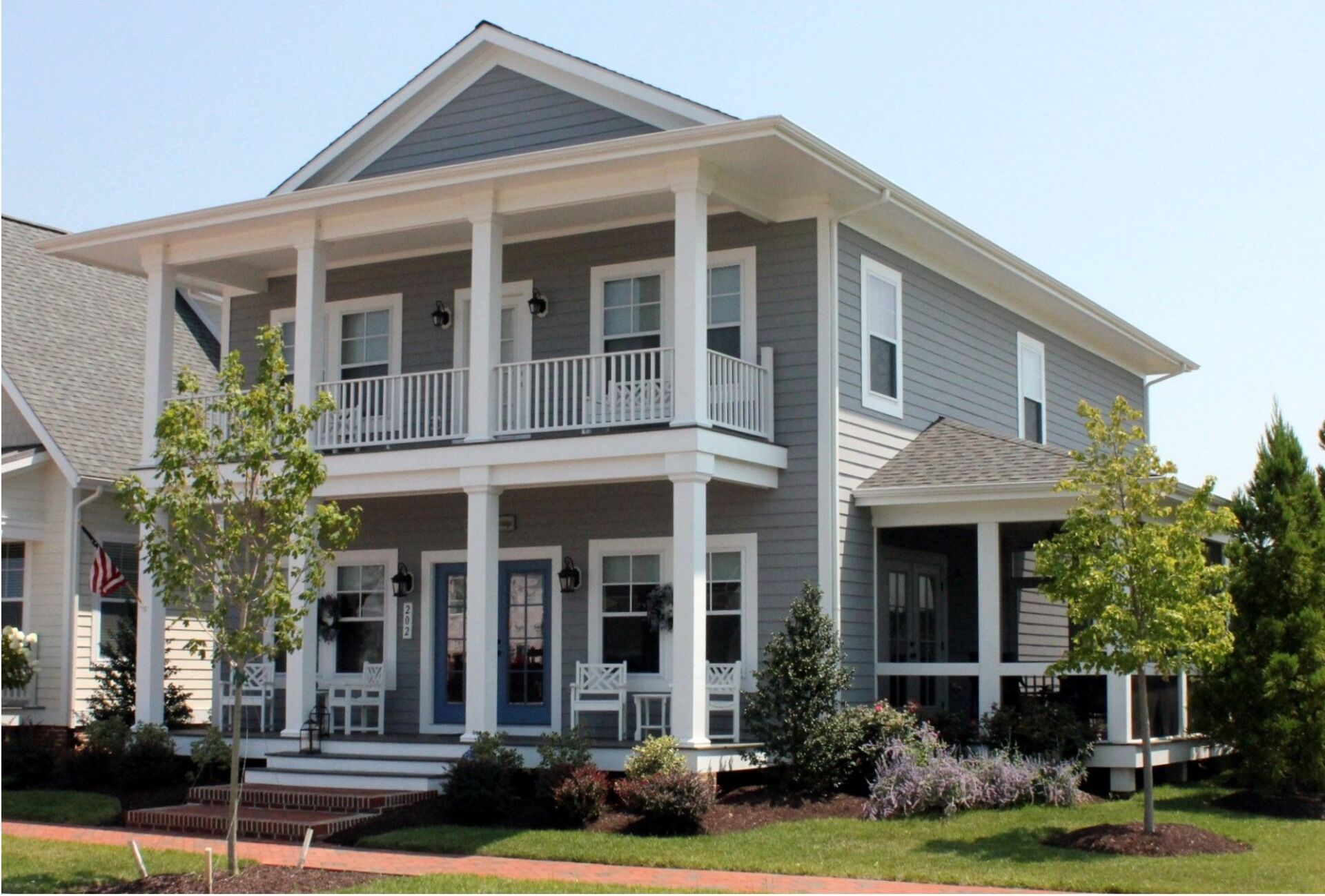 Grey two story home exterior | Kitty Hawk Classic | Covell Communities | Chester, Maryland 21619
