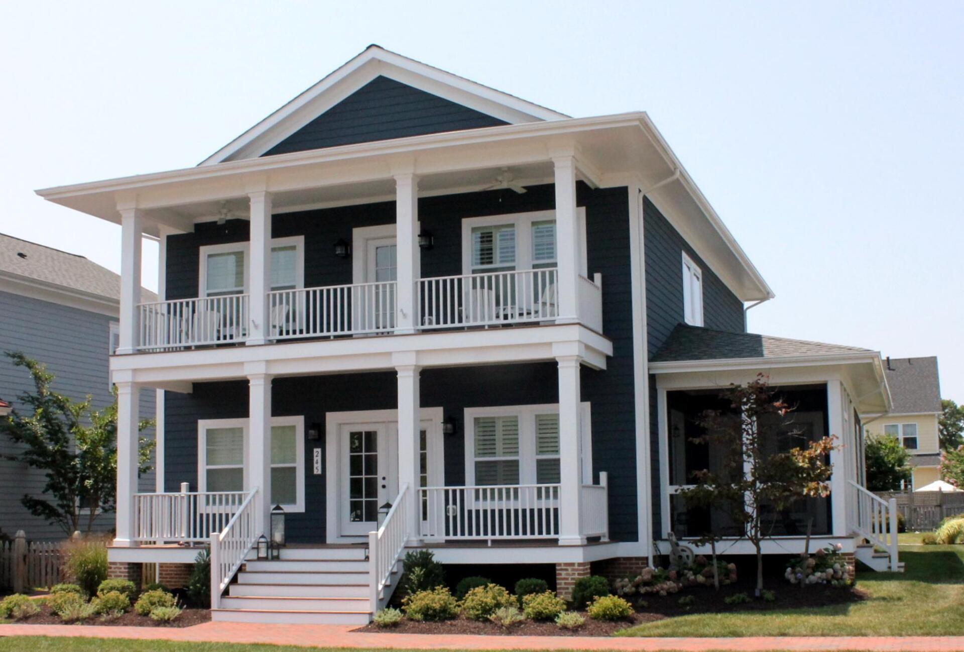 Blue home exterior | Kitty Hawk Legacy | Covell Communities | Chester, Maryland 21619