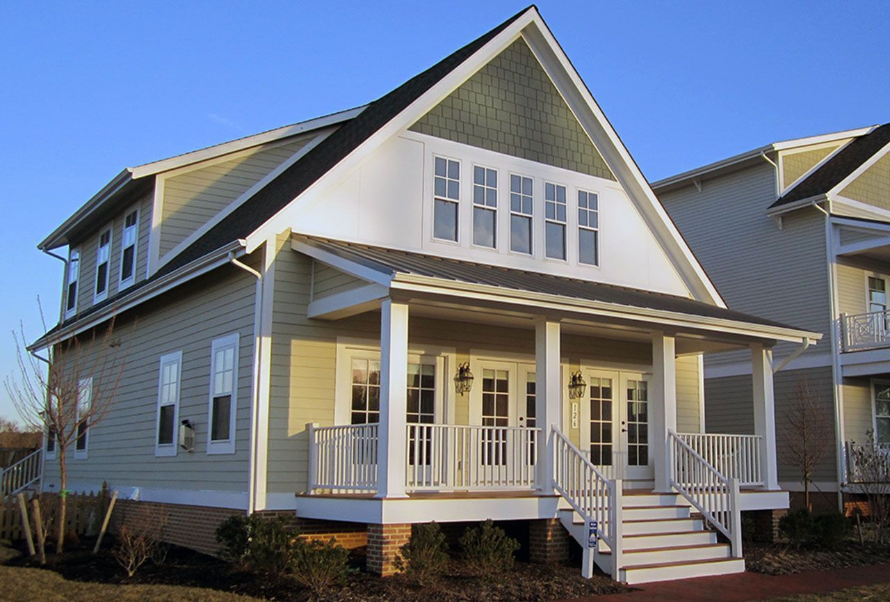 Grey home with porch exterior | Sawgrass Legacy | Covell Communities | Chester, Maryland 21619