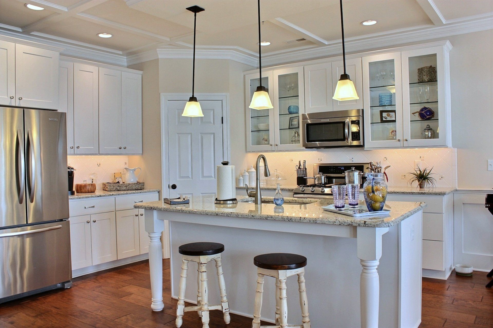 Open Modern Kitchen with White Cabinets and Island | Kitchens | Covell Communities | Chester, Maryland 21619