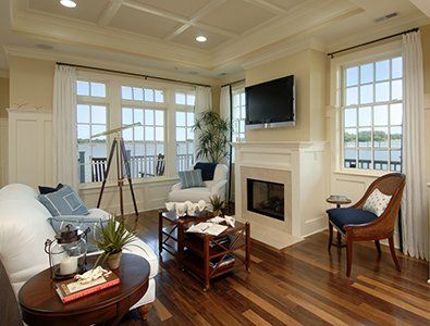 Living Room with Fireplace Interior | Chester River Landing | Covell Communities | Chester, Maryland 21619