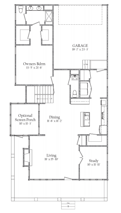 First floor floorplan | Palm Bay | Covell Communities | Chester, Maryland 21619