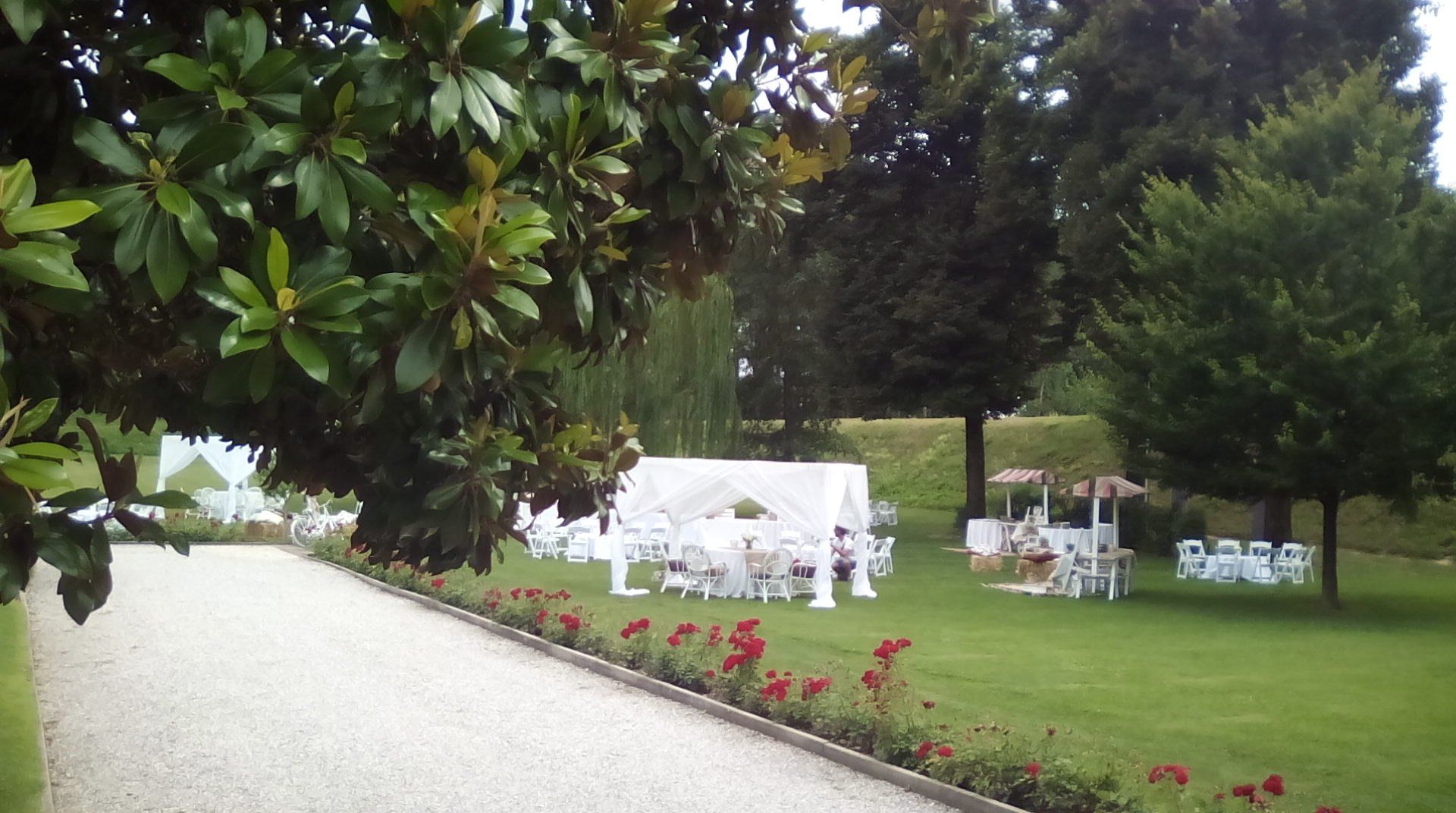 allestimento di cerimonia nel parco