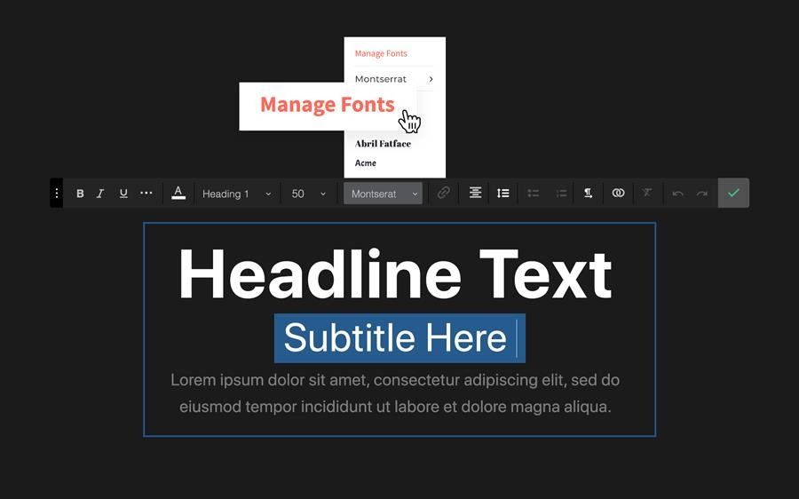Display of Typography