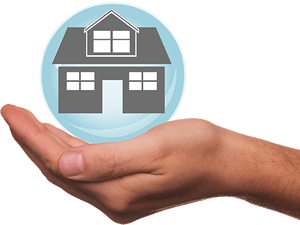 Home Icon With Hands Below — Chicago, IL — Clover Insurance Agency Home Icon With Hands Below — Chicago, IL — Clover Insurance Agency