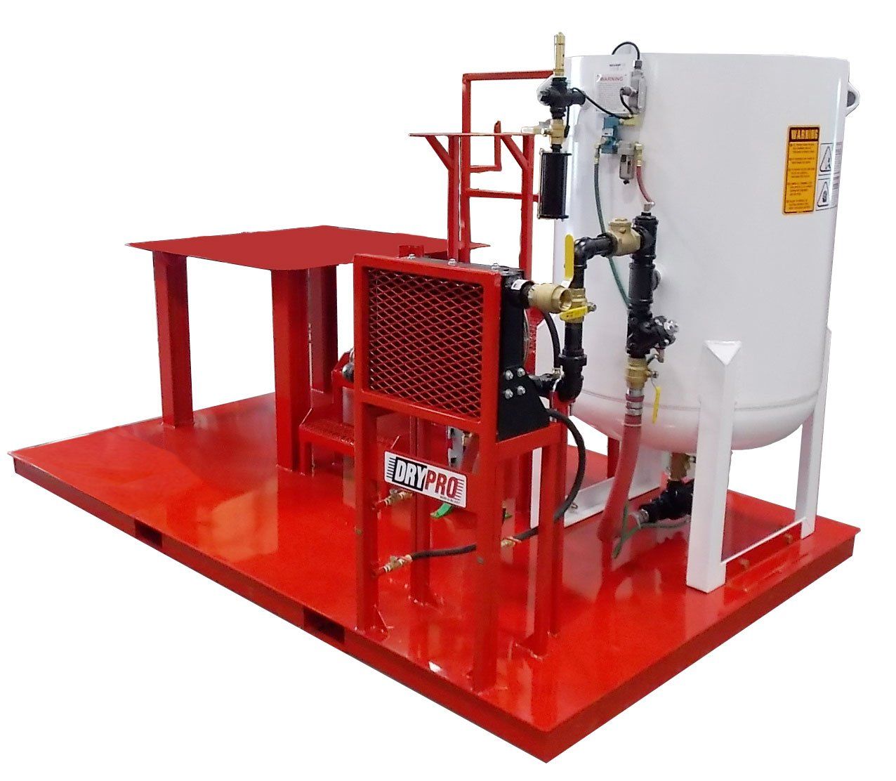 custom sandblasting skid with fork pockets