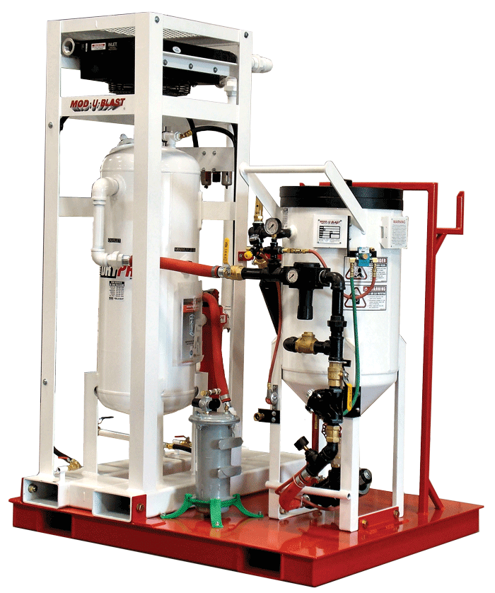 custom soda blast air dryer skid