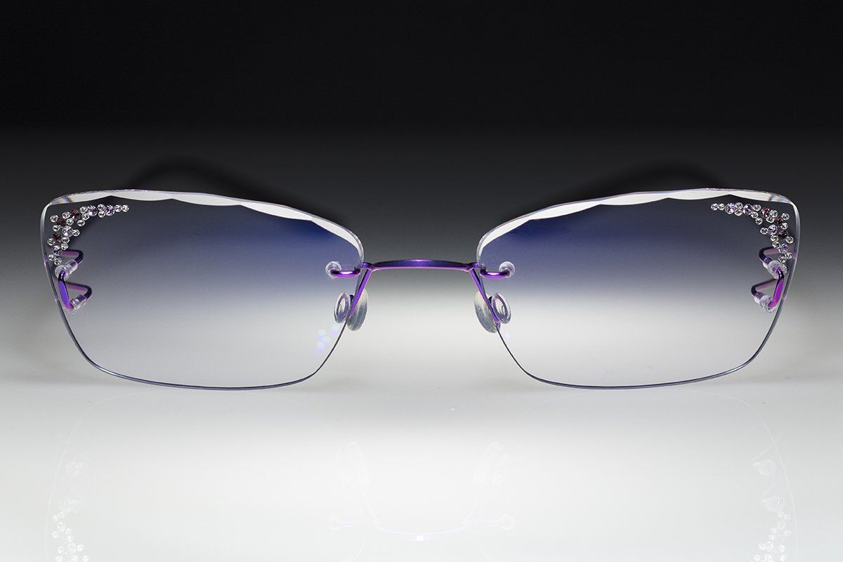 jewelled rimless glasses
