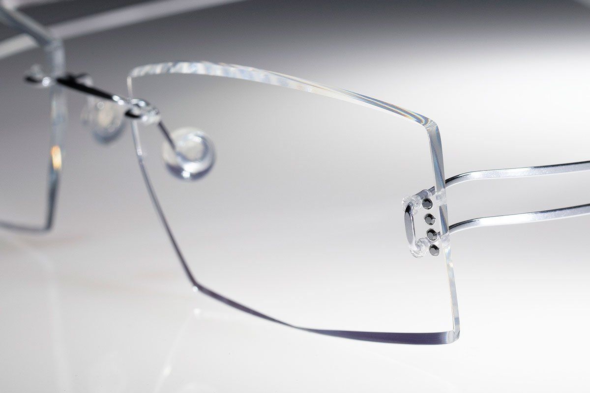 light rimless squared glasses