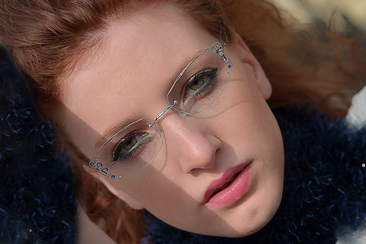 woman's rimless glasses