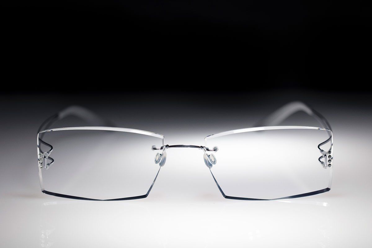light rimless glasses for man
