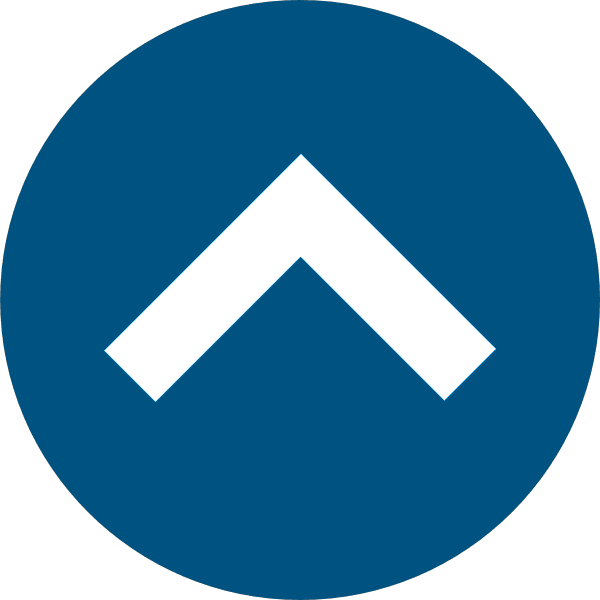 White upward arrow inside a blue circle.