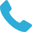 Blue telephone handset.