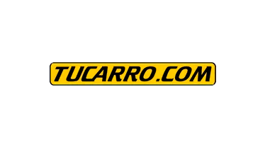 Logotipo para Tucarro.com, rectángulo amarillo con texto negro.