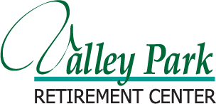 Valley park retirement center logo on a white background