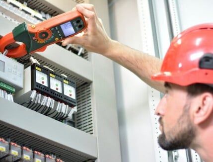 Man Repairing Electrical Wiring — Electrician nc in Hickory, NC Man Repairing Electrical Wiring — Electrician nc in Hickory, NC
