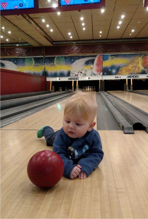 Bob Bowling and joining in the family fun, he wasn't that good yet! It's great for kids as one lane is set up with gutter guards especially for children