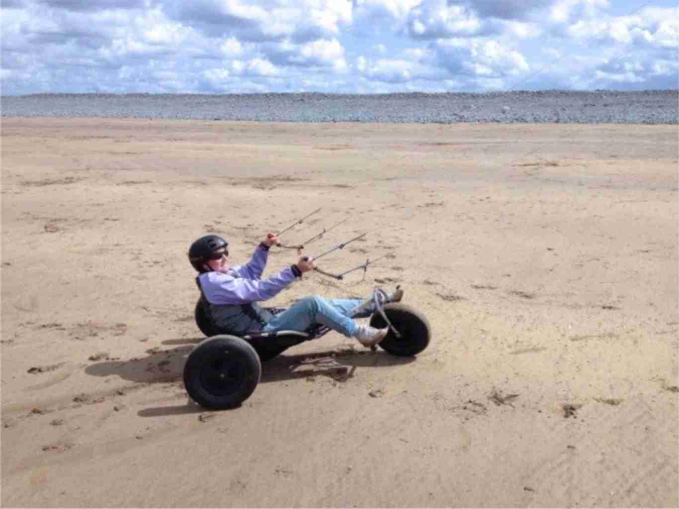 kite buggy on Westward Ho! beach