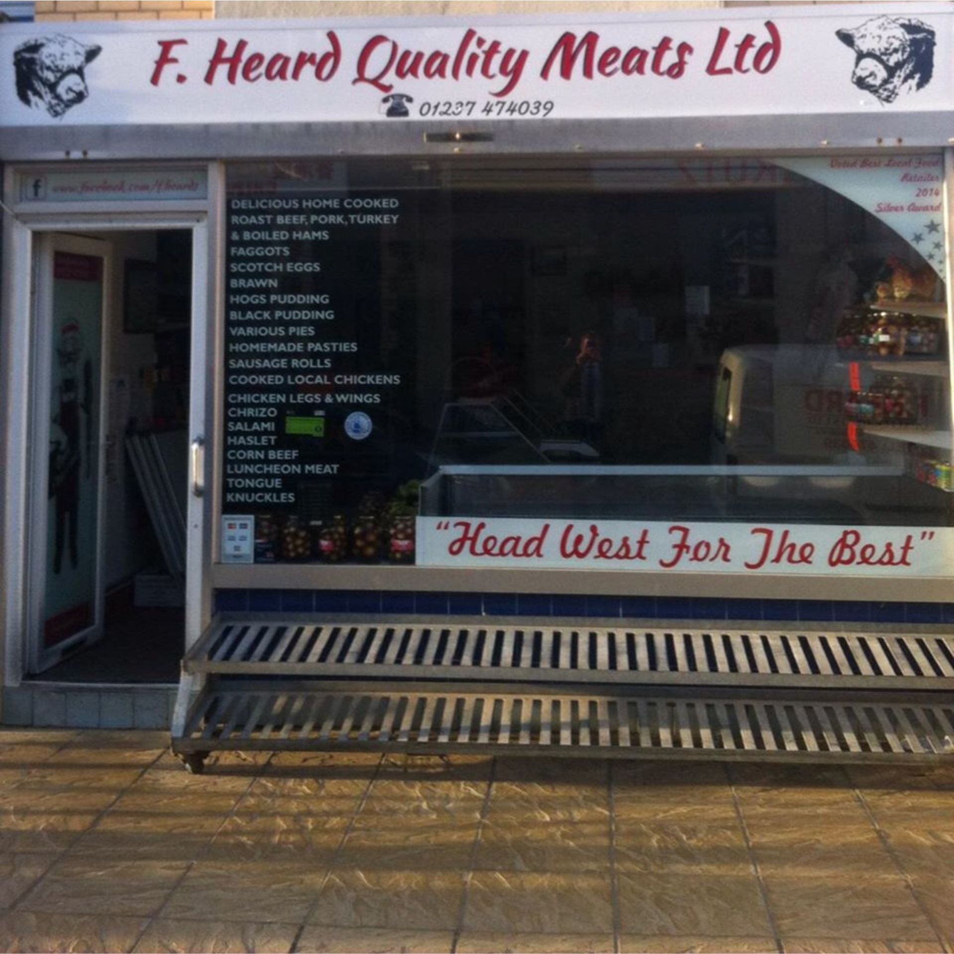 F Heard butchers in Westward Ho! Devon Uk